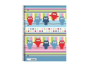 Cuaderno espiral A4 "Búhos" cuadriculado