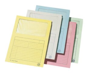 Subcarpetas con ventana, amarillo, 10 ud.