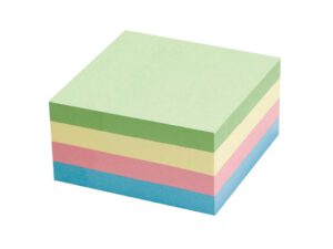 Cubo de notas adhesivas, colores surtidos