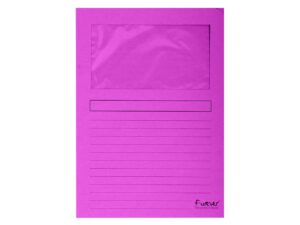 Subcarpetas con ventana, rosa fucsia, 100 ud.