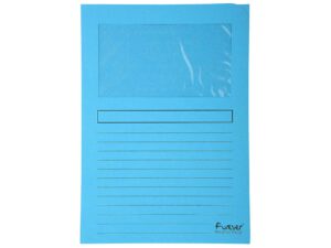 Subcarpetas con ventana, azul claro, 100 ud.