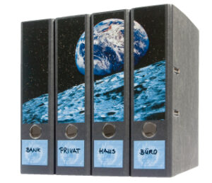 4 Etiquetas lomeras "Tierra" lomo 8 cm