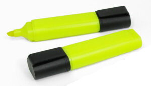 Marcador fluorescente reciclado, amarillo