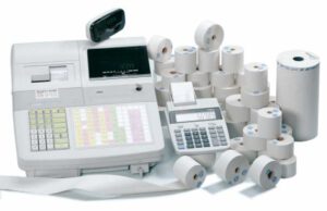 10 Rollos de papel, 44mmx63m, Ø80mm, Ø12mm tubo