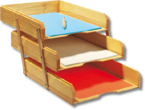 Bandeja triple de madera