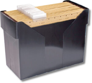 Caja reciclada carpetas colgantes