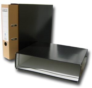 Caja para archivador A4, lomo estrecho, negro