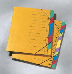 Carpeta clasificadora "Color" 12 bolsillos, amarillo