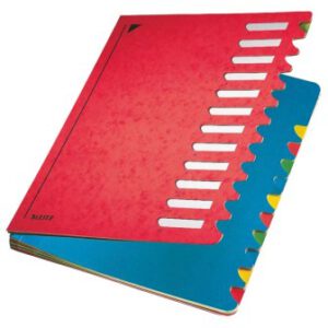Carpeta clasificadora "Leitz" 12 bolsillos, rojo