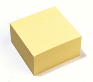 Cubo de notas adhesivas, amarillo