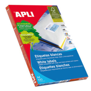 Etiquetas adhesivas FSC "APLI" 70x42,4mm, cantos rectos
