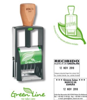 Sello personalizado "Green Line" S-2660 con fecha
