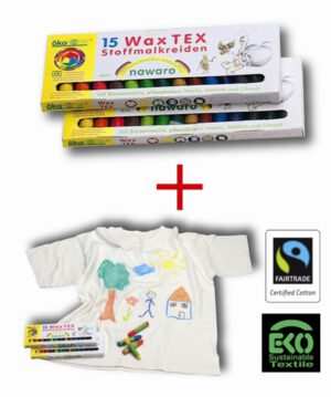 Set: Cera natural textil + Camiseta natural Niño, 7-8