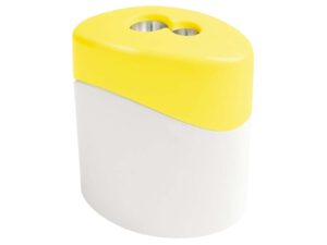 Sacapuntas de bote "Bioplástico" doble, amarillo